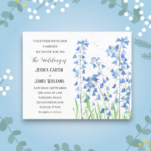 Campanules Aquarelle Bleue Florale Élégante Mariag
