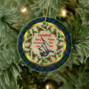 Campbell Bagpipe Ornement en céramique de Noël