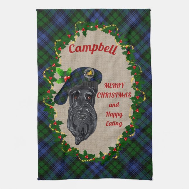 Campbell Scottie Chien Noël Serviette de cuisine (Vertical)