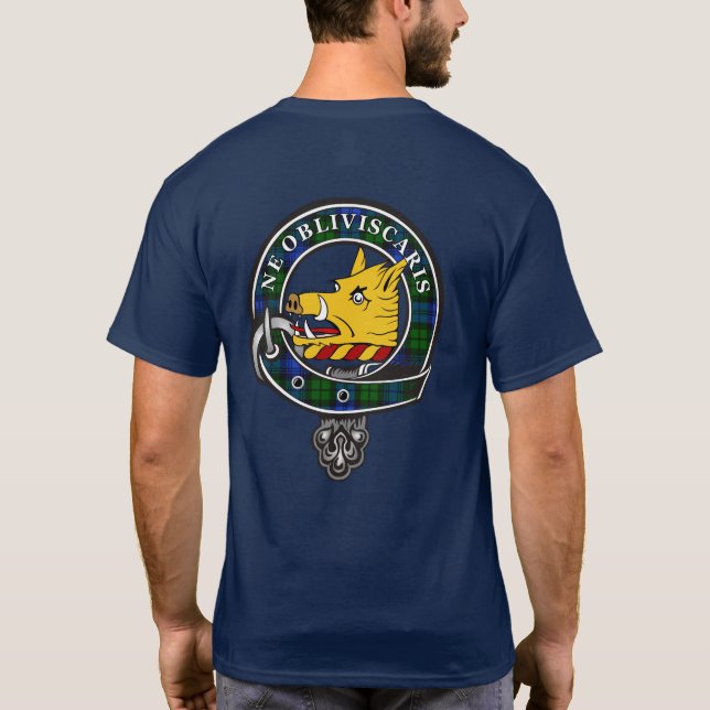 Campbell Tartan Clan Badge T-Shirt personnalisé (Dos)