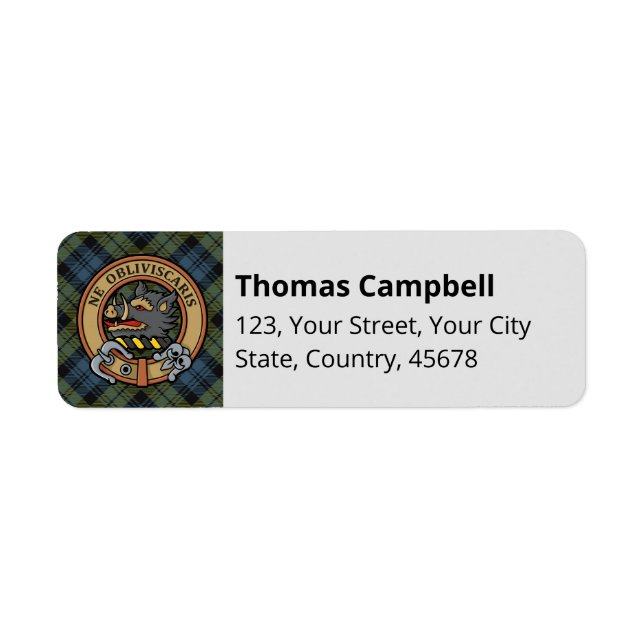 Campbell Tartan Étiquette (Devant)
