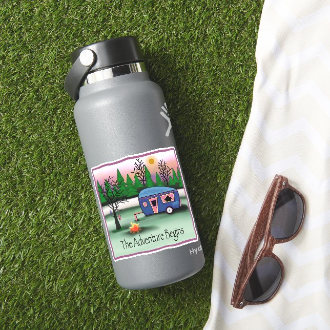 Camper Adventures Amusant Sticker tendance d'inspi (HydroFlask Insitu)