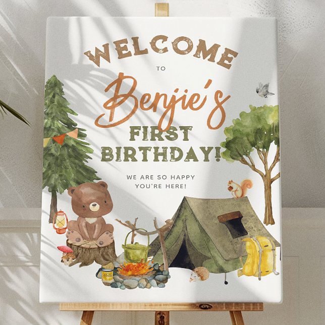Camper Forest Boy 1er anniversaire Affiche de bien (Créateur téléchargé)