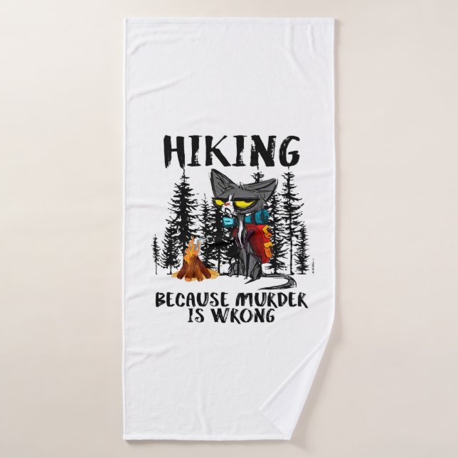 Camper Gift | Hiking Because Murder Is Wrong Xmas (Serviette de bain)