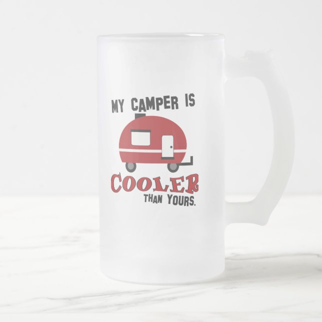Camper Rétro amusant givré Mug de bière (Droit)