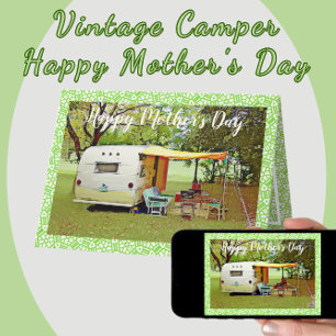 Camper vintage Bonne carte de fête des mères