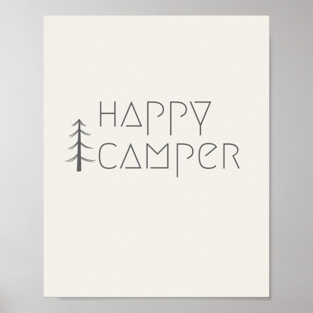 campeur heureux. Affiche et impressions (Devant)