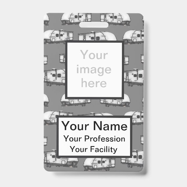 Campeurs personnalisés - Badge Gris (Avant)