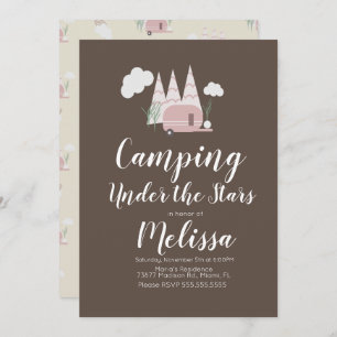 Campfire Camping Fête Extérieure Boho Invitation