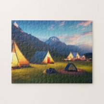 Camping Art Montagne Camping 2 Photo Puzzles Inte