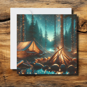 Camping avec de jolies lumières