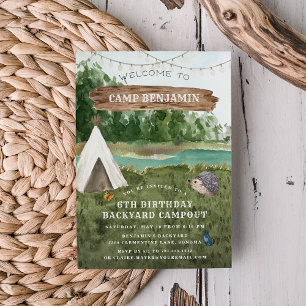 Camping Aventure Anniversaire Fête Invitation