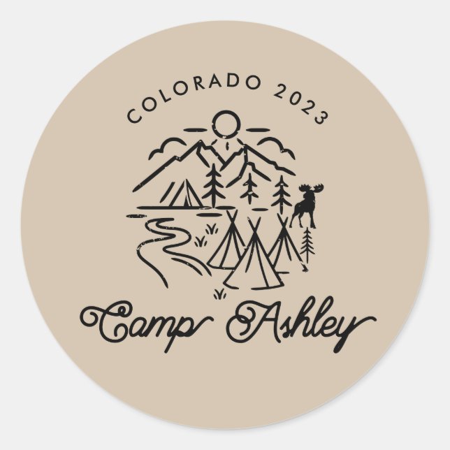 Camping Bachelorette Autocollant personnalisé (Devant)
