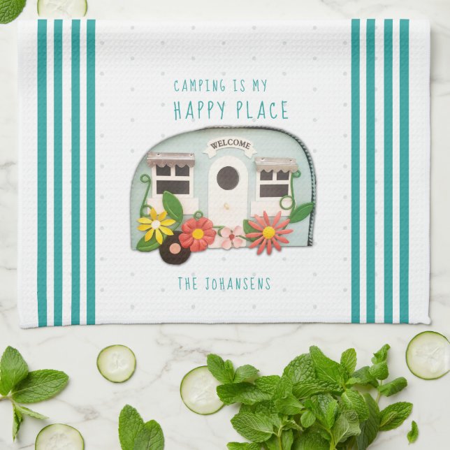 Camping Camping Camping Thé Serviette de cuisine (Plié)