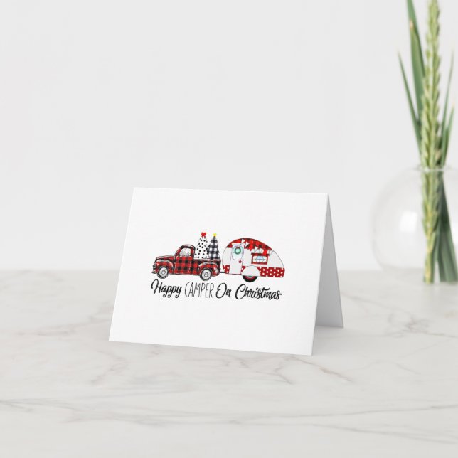 Camping-car heureux à Noël Carte de vacances drôle (Devant)