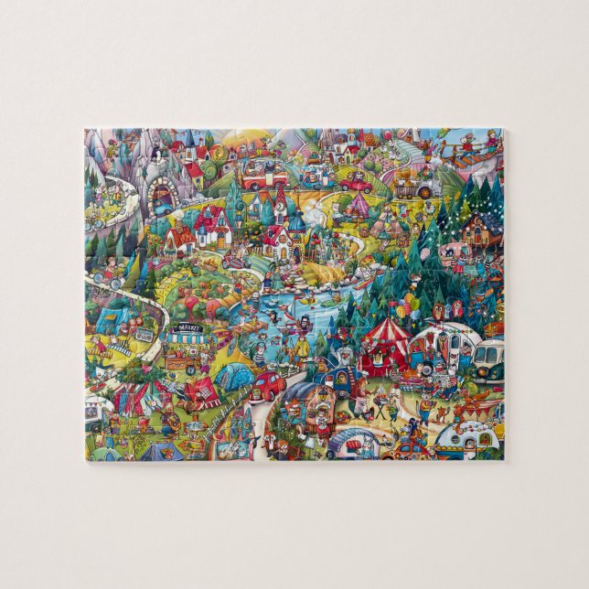 Camping Cartoon Jigsaw Puzzle (Horizontal)