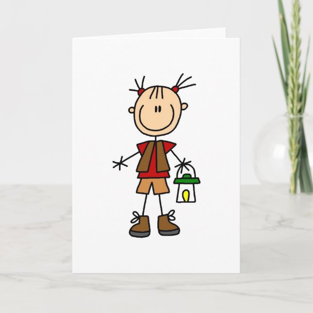 Camping de fille avec la carte de lanterne (Devant)