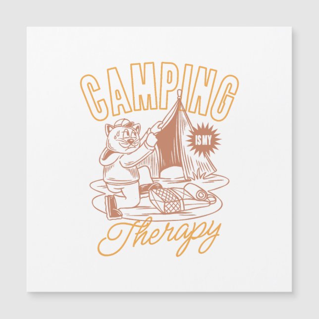 Camping Est Ma Thérapie - Chat Vintage (Devant)