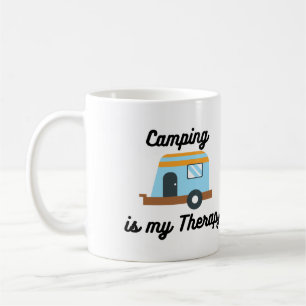 Camping est ma thérapie sur une tasse de café
