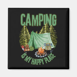 Camping est mon endroit heureux - aimant amoureux