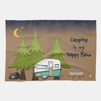 Camping Est Mon Endroit Heureux Serviette Personna