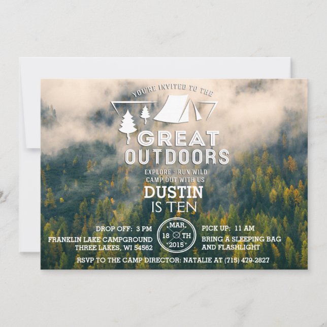 Camping Great Outdoors Invitation (Devant)