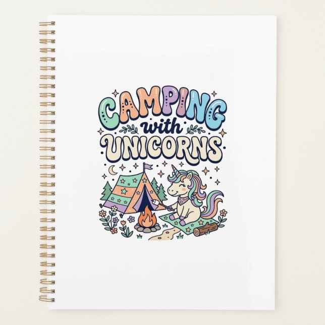 Camping Licorne avec Autocollant Kawaii Licorne et (Devant)