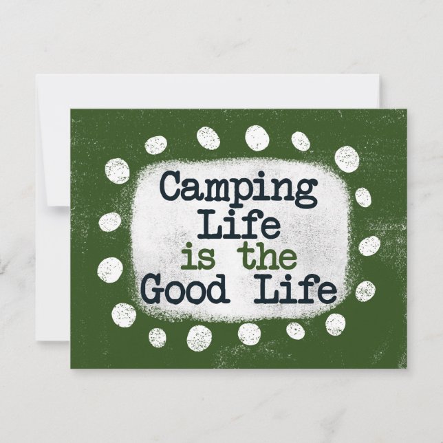 Camping Life est la carte de voeux Good Life (Devant)