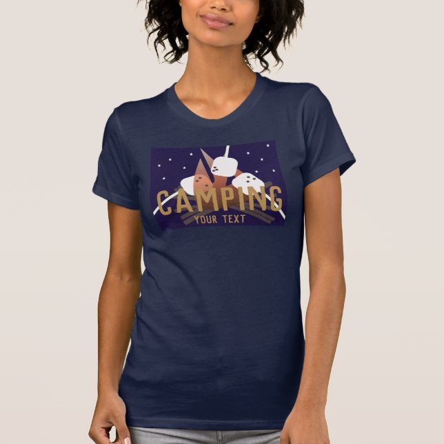 Camping Nuit Marshmallow Roasting Camper T-Shirt (Devant)