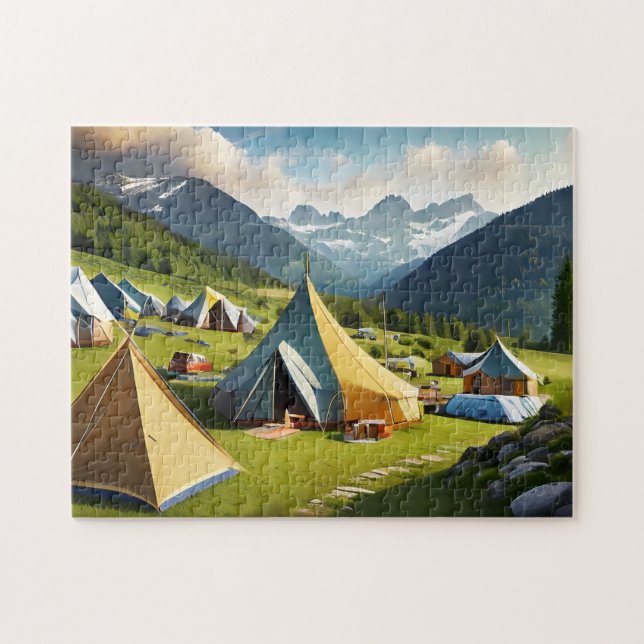 Camping occupé Easy Cerveau Art Puzzle Photo Puzzl (Horizontal)