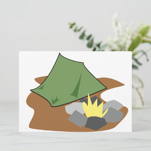 Camping Par Un Feu De Campagne Invitations