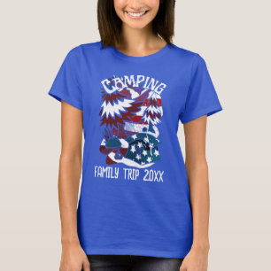 Camping Patriotic Famille Voyage Année T-shirt