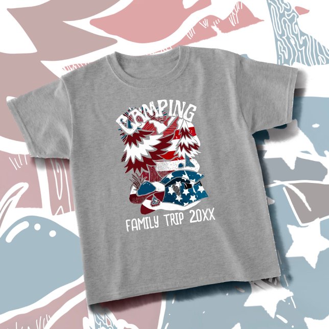 Camping Patriotic Famille Voyage Année T-shirt (Créateur téléchargé)