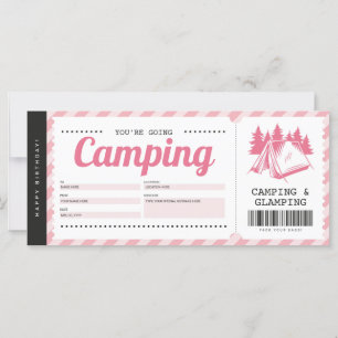 Camping Pink - Bon cadeau, Certificat de camp d'ét