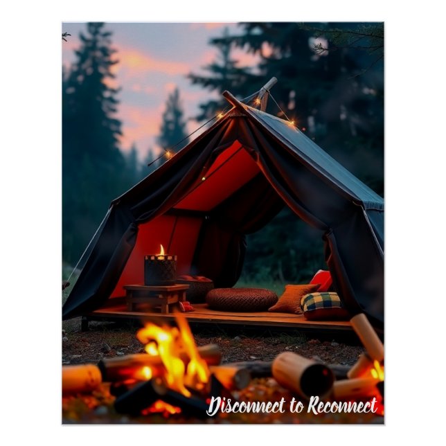 Camping Poster – Disconnect to Reconnect (Devant)