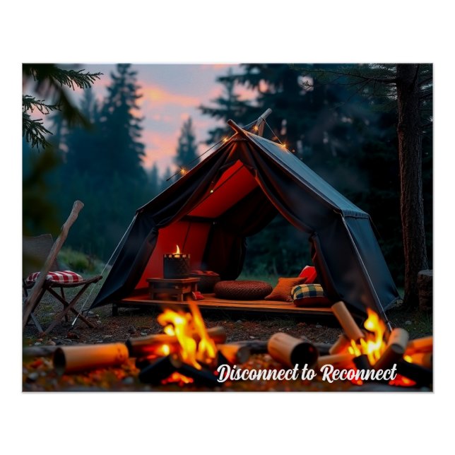Camping Poster – Disconnect to Reconnect (Devant)