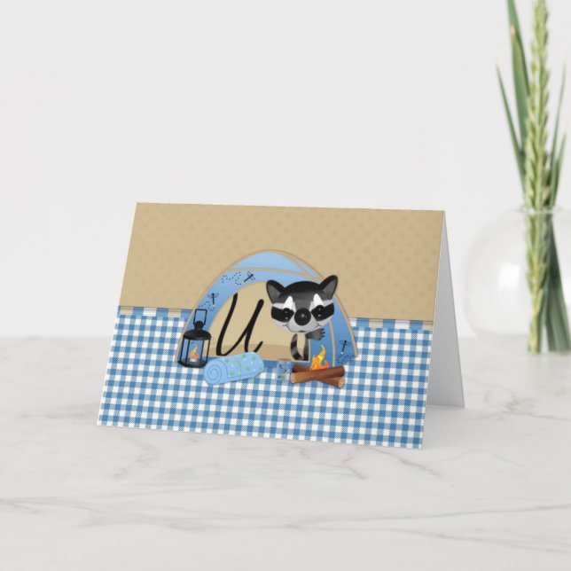 Camping Raccoons Letter U (Devant)
