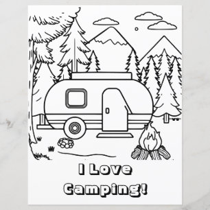 Camping RV et feu de camp Page Couleur