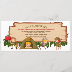 Camping Scouts Anniversaire Fête Invitation
