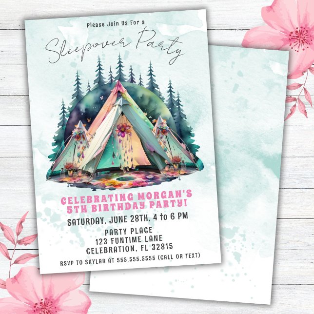 Camping Sleepover Anniversaire Fête Invitation (Créateur téléchargé)