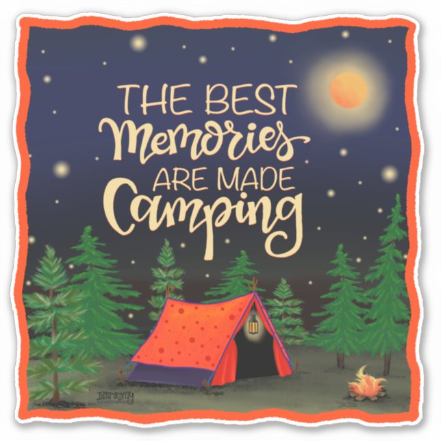 Camping Souvenirs mignon Tente Inspirivity Sticker (Devant)
