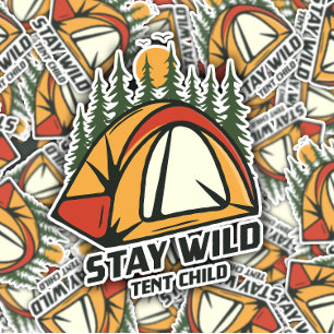 Camping Stay Wild Tent   Sticker Die-Cut