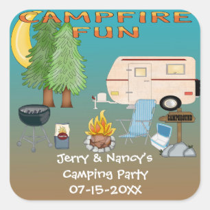 Camping Stickers Favour Fun