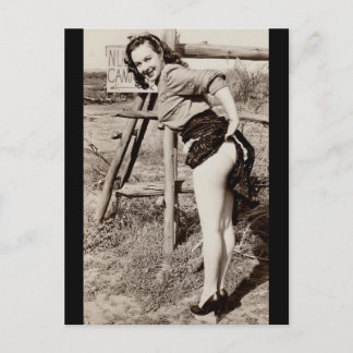 Camping! Vintage fille de la gorge ! Carte postale