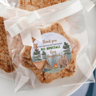 Camping Woodland Étiquettes Baby shower d'annivers