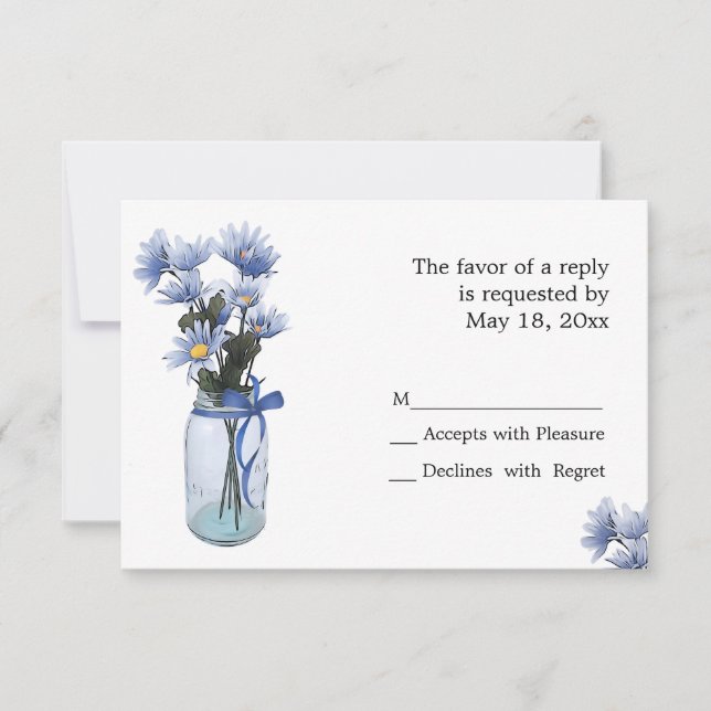Campings Mason Jar - Cartes RSVP (Devant)