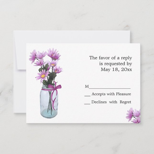 Campings Mason Jar - Cartes RSVP (Devant)