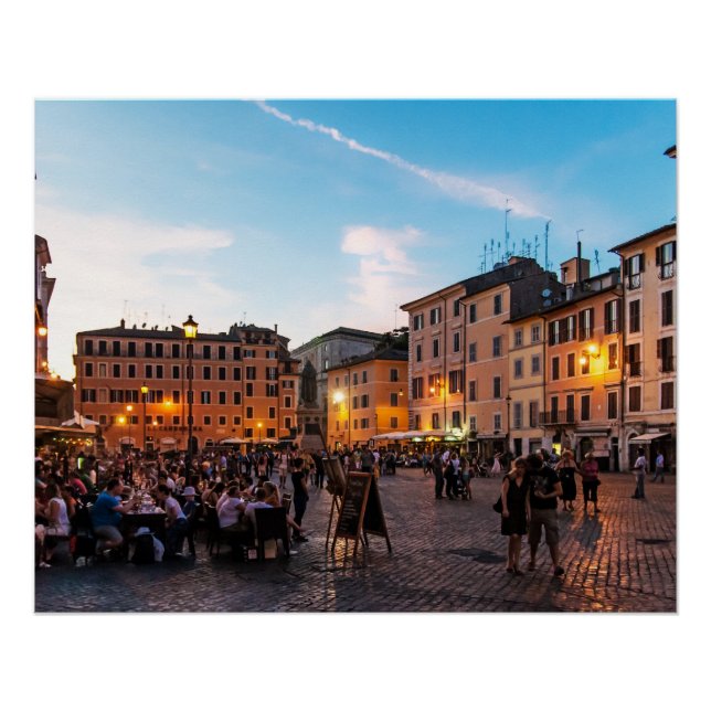Campo de' Fiori Rome Poster parfait | Coucher de s (Devant)