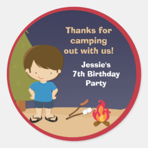 Campout Anniversaire Fête Favoriser Stickers