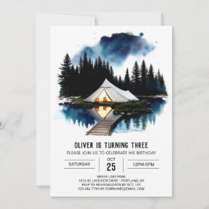 Campout Under the Stars Anniversaire Invitation
